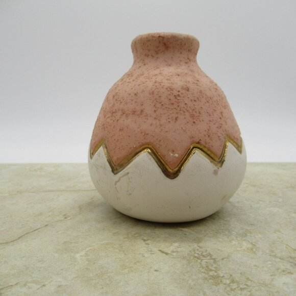 KOPA Vase Native American Pottery Pink Turquoise Blue 22k Gold Mesa Arizona NA - Picture 8 of 11